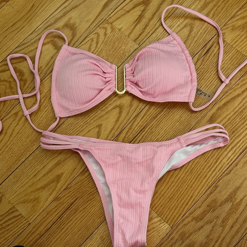 Pink Ribbed Bikini Set - Picture 4 of 8